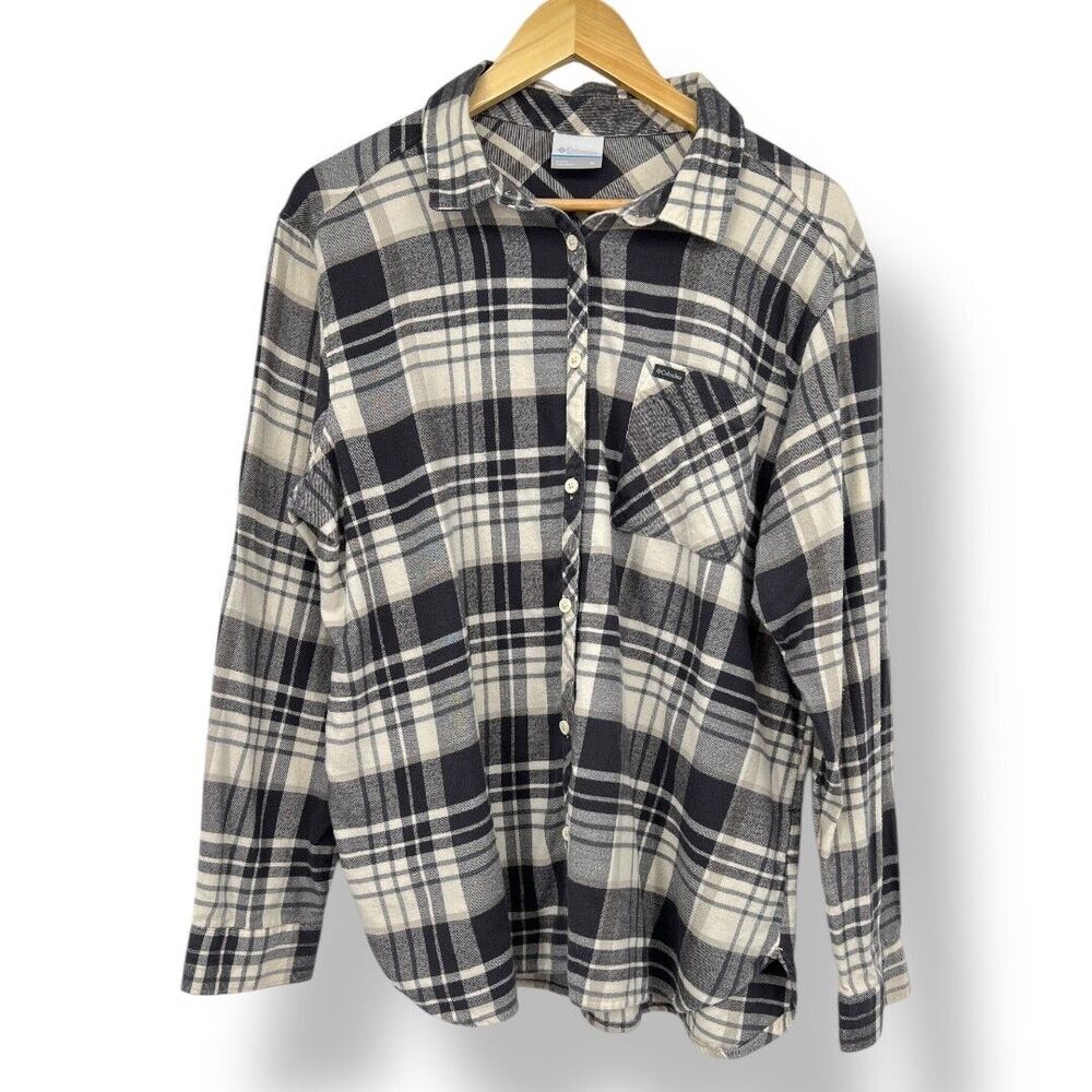 Columbia Button Up Shirt Womens Size 1X Long Sleeve Plaid
